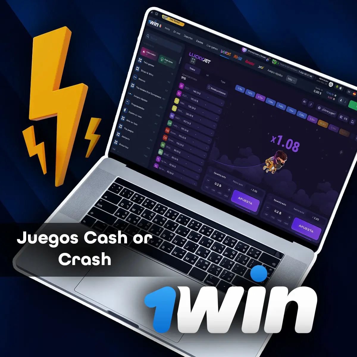 Cómo jugar a Juegos Crash en la aplicación móvil 1win
