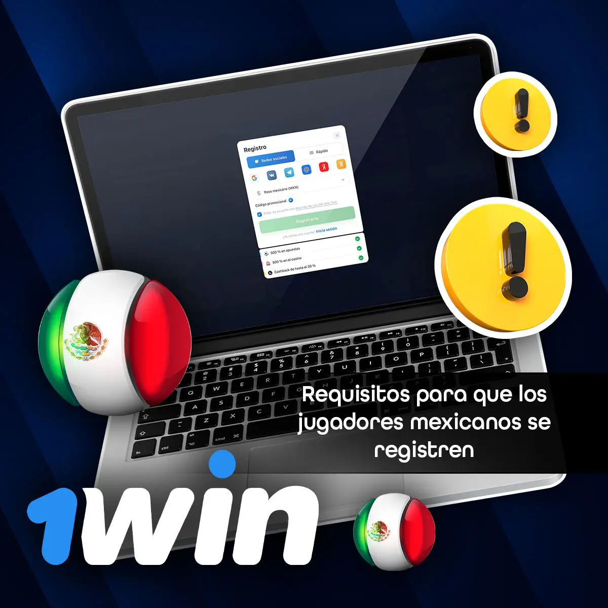 Un resumen de los requisitos básicos para que los nuevos usuarios se registren en 1Win México